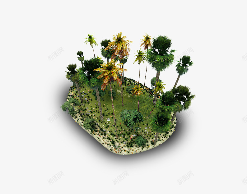 热带森林png免抠素材_新图网 https://ixintu.com 创意 创意景色 创意景观 微缩景观 植物 热带树 绿色 自然