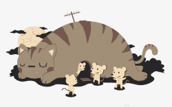 老鼠夹PNG图卡通猫咪和老鼠矢量图高清图片