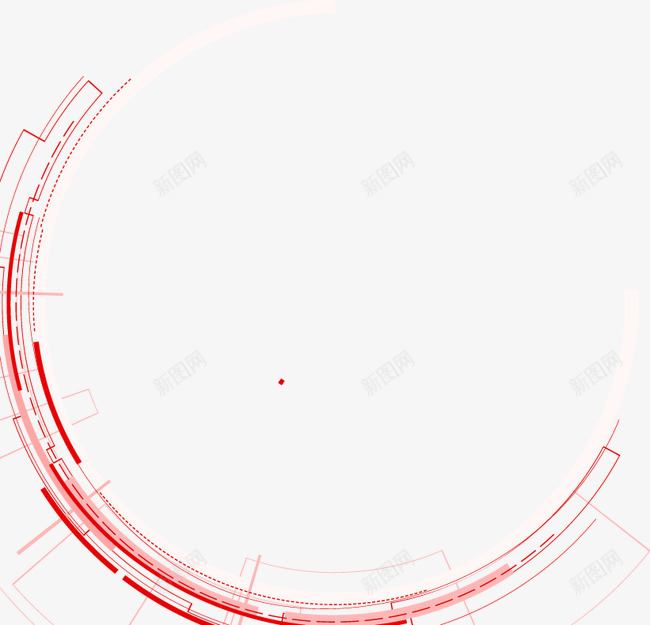 抽象红色圆环png免抠素材_新图网 https://ixintu.com 几何 圆环 抽象 科技 红色