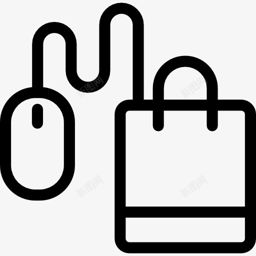 点击购买图标png_新图网 https://ixintu.com 商务 电脑鼠标 网上商店 袋 购买 购物商店