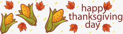 感恩节花纹玉米花纹横幅矢量图高清图片