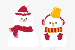冬季主题红色围巾手绘雪人高清图片