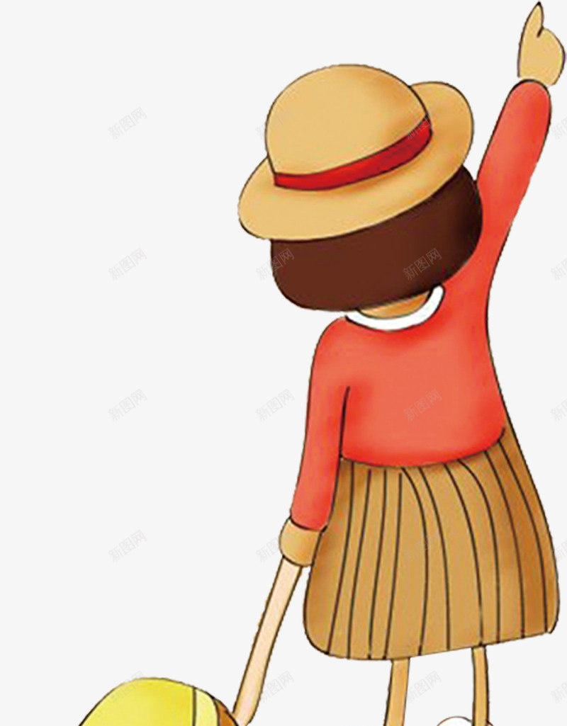 卡通回家行李箱女孩png免抠素材_新图网 https://ixintu.com 回家女孩 归家 新年 新春 春节 行李箱女生 过年