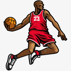 红色回门服篮球运动员投篮插画矢量图高清图片