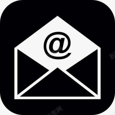 邮件打开的信封在一个圆形广场图标图标