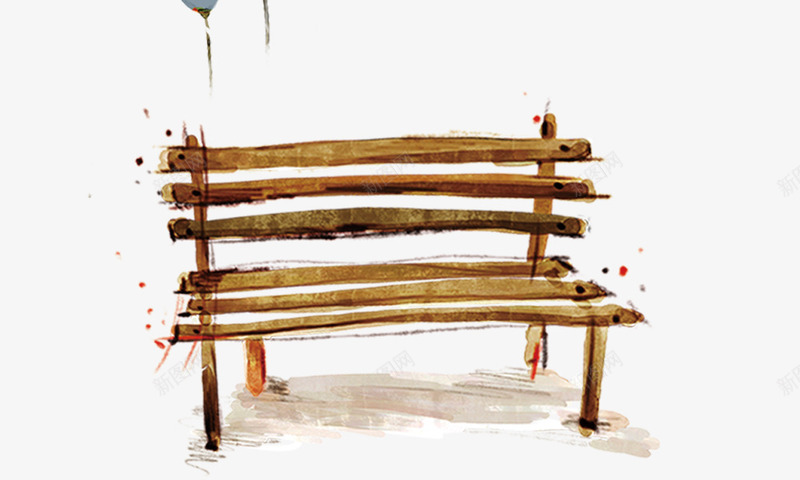 手绘木质长椅png免抠素材_新图网 https://ixintu.com 手绘 木质 长椅