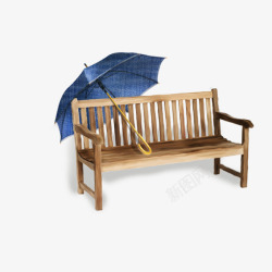 雨伞和长椅素材