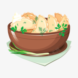 卡通春节食物饺子素材