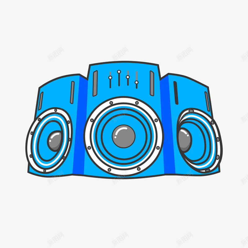 蓝色手绘圆角音响卡通图标png_新图网 https://ixintu.com 圆环 圆角 声音 手绘 演奏 科技 蓝色 音响