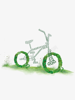 绿色环保自行车自行车绿色环保出行高清图片