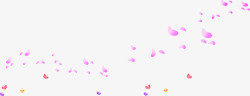 粉色卡通漂浮花瓣美景素材