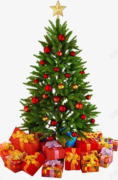 圣诞装饰大树节日png免抠素材_新图网 https://ixintu.com 圣诞 大树 节日 装饰