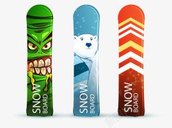 滑雪板图案表情装饰图案的滑雪板矢量图高清图片