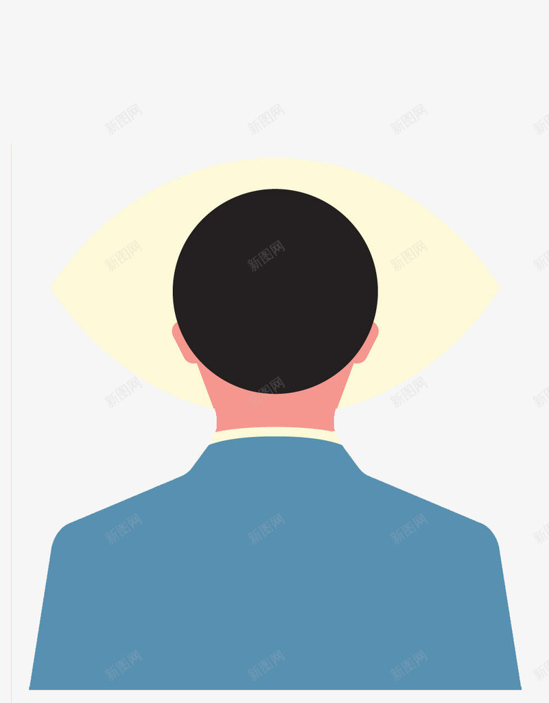 一个穿着蓝色外套男人的后背png免抠素材_新图网 https://ixintu.com 人体背面 卡通 后背 外套 头发 手绘 男人 蓝色 设计