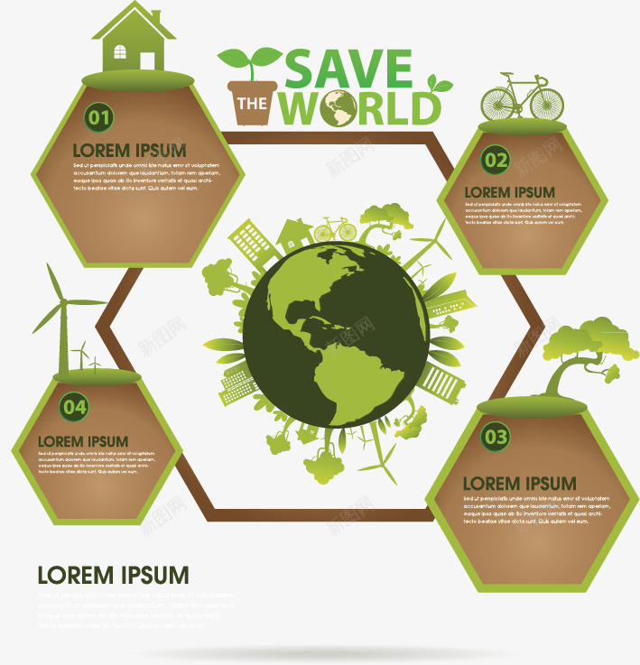生态环保png免抠素材_新图网 https://ixintu.com 地球 多边形 环保 生态 绿色 能源 自然 节能