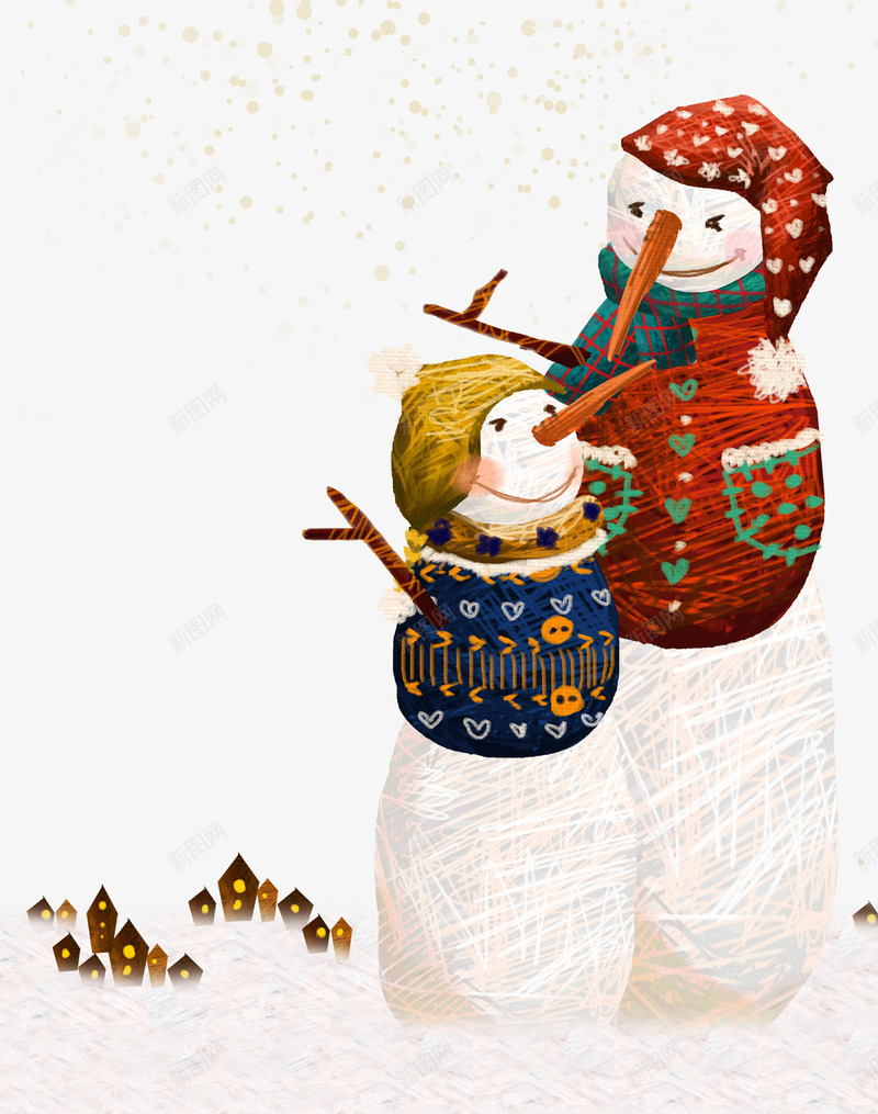 毛线球材质雪人png免抠素材_新图网 https://ixintu.com 圣诞节 毛线球 雪人