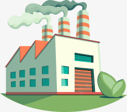 绿色环保图标卡通低能耗工厂图标高清图片