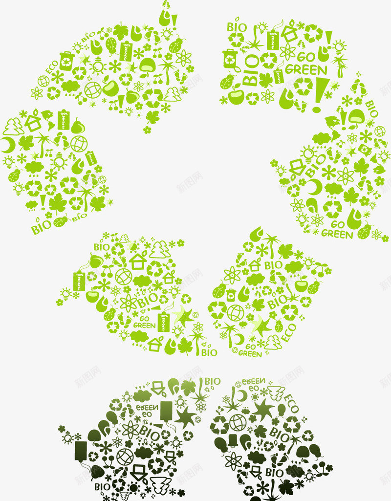 绿色环保元素png免抠素材_新图网 https://ixintu.com 减排 循环 标签 环保 生态 绿色 能源 节能 设计素材