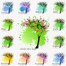 2018花卉树木日历2018花卉植物日历背景高清图片