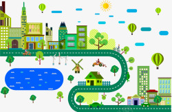 绿色城市建设生态城市建设演讲矢量图高清图片