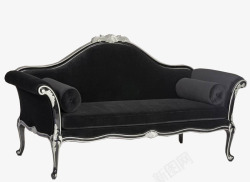 黑色沙发椅黑色办公法式沙发椅高清图片
