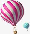 热气球png免抠素材_新图网 https://ixintu.com 卡通热气球 旅游 热气球漂浮物 粉色热气球