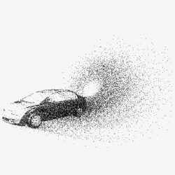 抽象汽车黑色砂砾粒子轿车元素矢量图高清图片