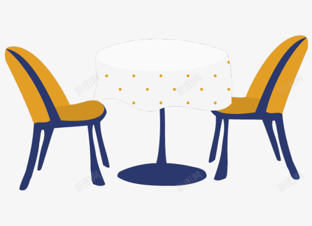 手绘桌子与椅子png免抠素材_新图网 https://ixintu.com 小清新 桌子 椅子 餐厅