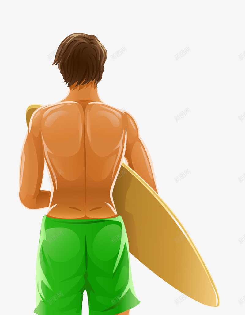 卡通手绘男人冲浪png免抠素材_新图网 https://ixintu.com 冲浪人物 夏凉 夏天 男人