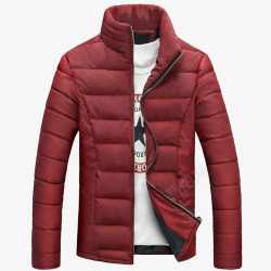 红色棉袄男士冬季外套加厚立领棉服高清图片