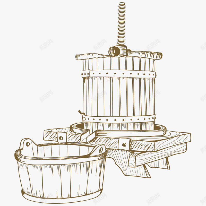 木桶png免抠素材_新图网 https://ixintu.com 卡通木桶 容器 手绘桶 木桶 木质桶 桶 桶子