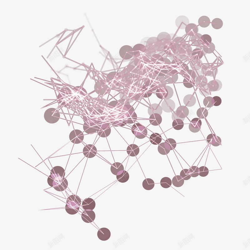 紫色空间建筑式结构png免抠素材_新图网 https://ixintu.com 创意设计 流动线条 空间图形 空间结构 紫色小球 艺术设计