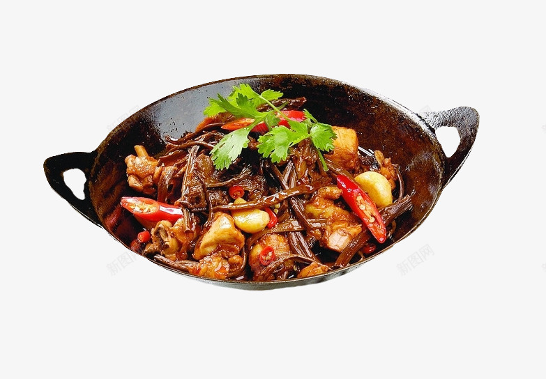 干锅茶树菇png免抠素材_新图网 https://ixintu.com 传统美食 实物图 干锅茶树菇摄影图 美食图片 餐饮