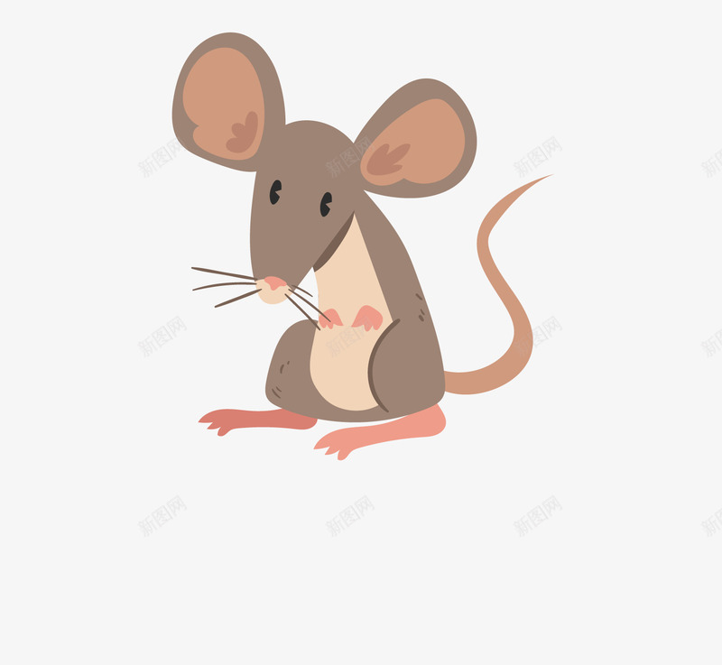 手绘卡通可爱老鼠png免抠素材_新图网 https://ixintu.com 动物 动画 卡通小老鼠 手绘卡通 棕色小老鼠 耗子 鼠相 鼠类