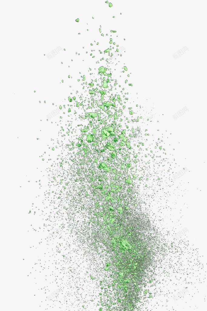 绿色喷渐粉末png免抠素材_新图网 https://ixintu.com 喷渐 撒 撒粉 漂浮 粉末 细末 绿色