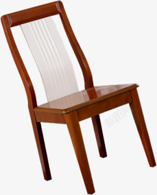 倾斜红色实木椅子素材