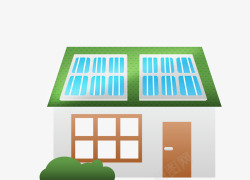 环保卡通太阳能小屋素材