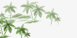 手绘的椰子林素材