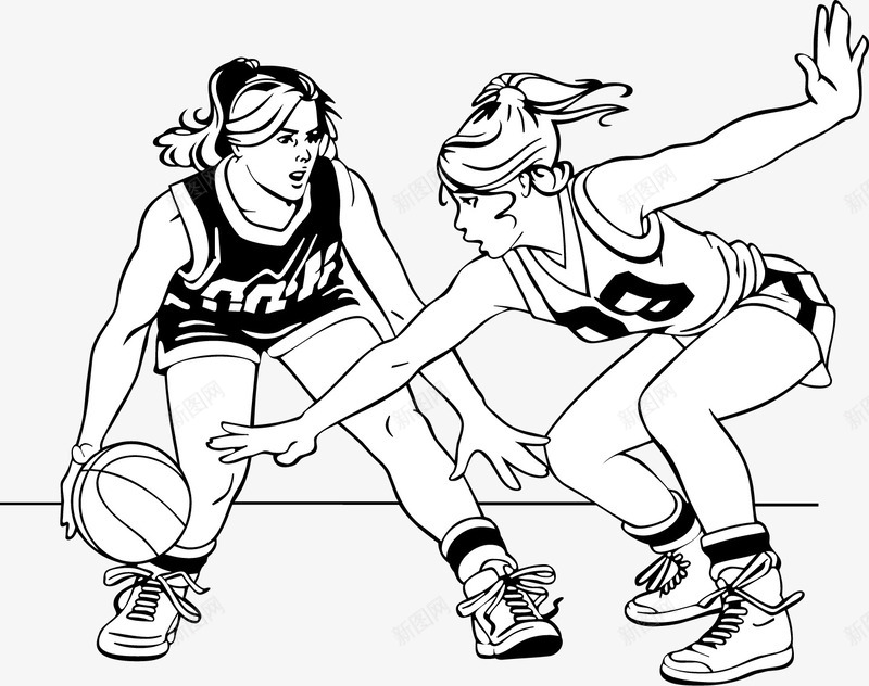 篮球场上的女生png免抠素材_新图网 https://ixintu.com 卡通版 卡通篮球场 场地 女生 篮球 篮球场