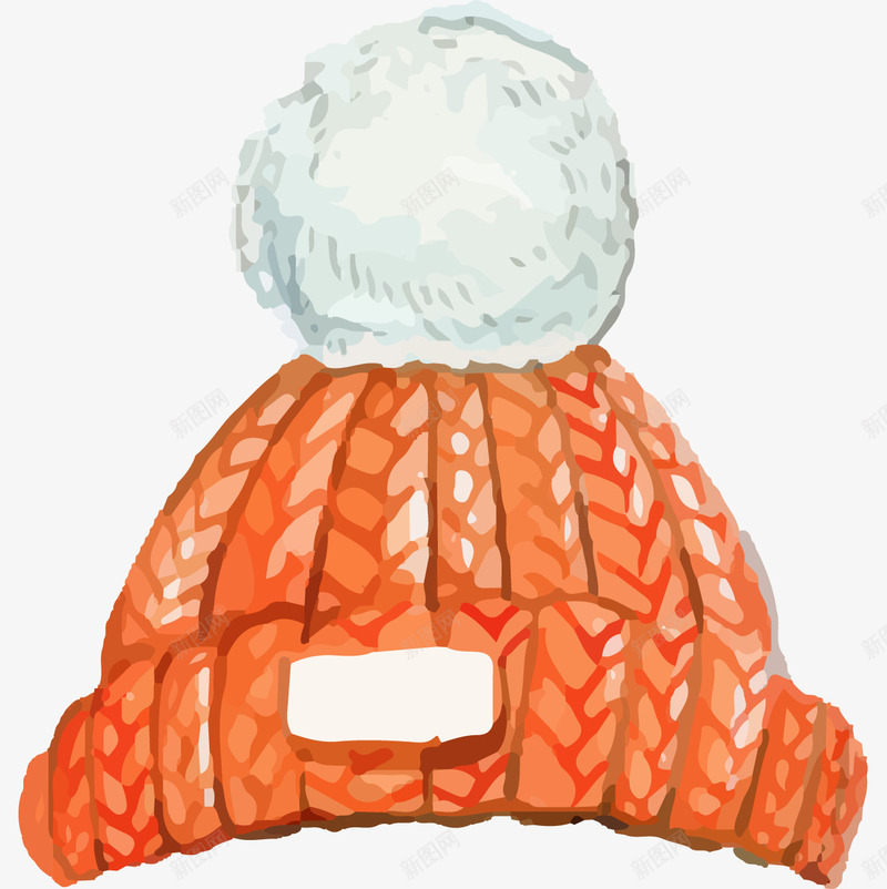 毛线帽子png免抠素材_新图网 https://ixintu.com 保暖 儿童 冬季 帽子 暖和 橘色的 毛线 水墨