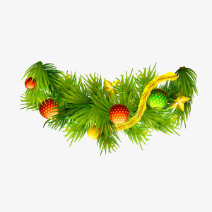 圣诞草和球装饰png免抠素材_新图网 https://ixintu.com 卡通 圣诞 小球 绿色 绿草 黄色
