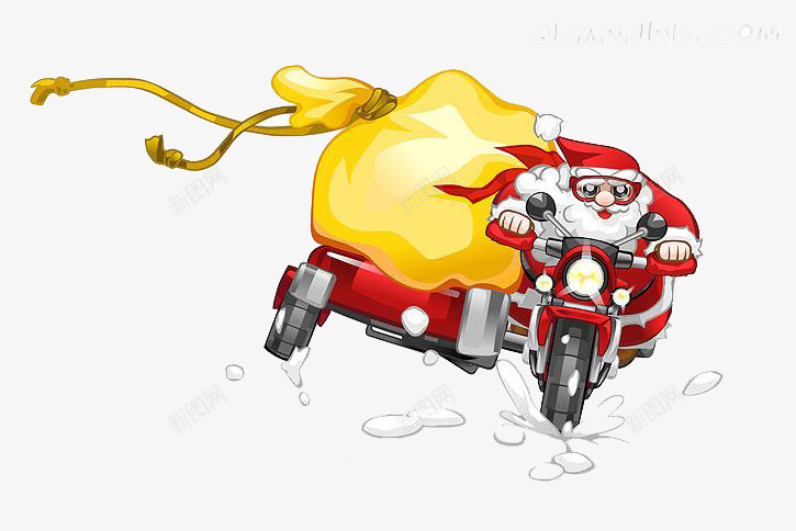 骑着炫酷机车的圣诞老人送礼物png免抠素材_新图网 https://ixintu.com 圣诞老人 圣诞节 机车 炫酷 礼物 节日