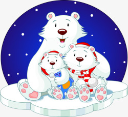 三只小熊冰块上的三只小熊高清图片