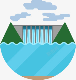卡通水闸环保图标图标