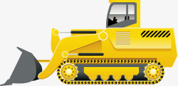 挖土挖掘机卡通黄色施工车子推土机图高清图片