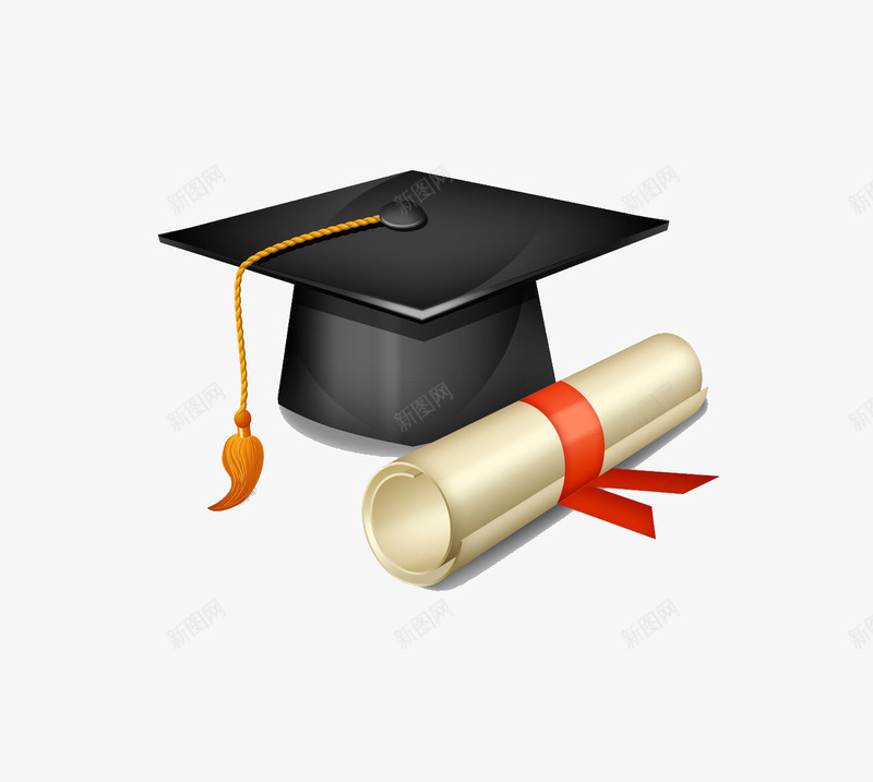 学士帽和毕业证png免抠素材_新图网 https://ixintu.com 学士帽 毕业证 黑色