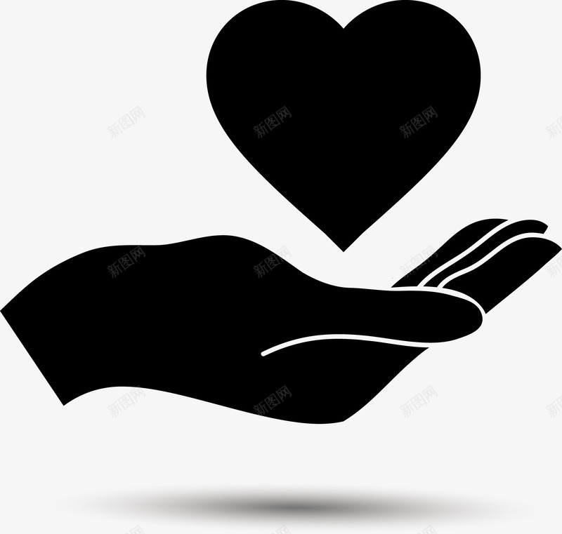 手捧爱心剪影png免抠素材_新图网 https://ixintu.com 很多人的手 漂浮的爱心 爱心手势 爱心的赠送 矢量源文件 社会爱心人士 黑色的画面