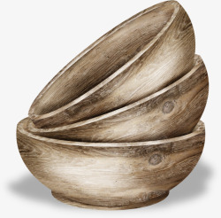 木质手绘碗素材