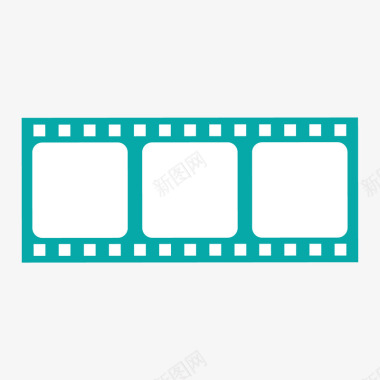 绿色扁平化电影胶片元素矢量图图标图标