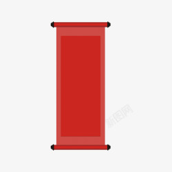 春节红色渐变插图红色圆柱卷轴元素高清图片